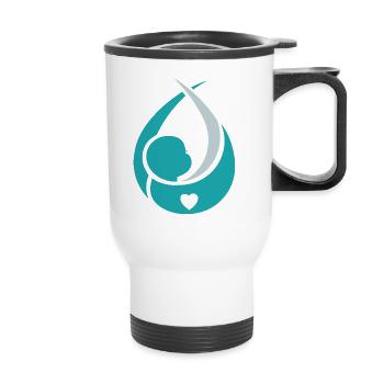 Grossesse Baby shower Babyshower Boy Girl - Tasse isotherme avec poignée - blanc - Devant