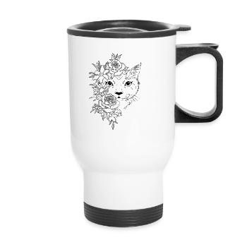 Chat - Tasse isotherme avec poignée - blanc - Devant