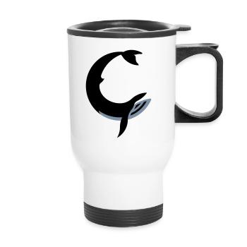 whale logo - Thermobecher mit Tragegriff - Weiß - Vorne