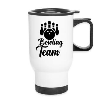 Bowling Team - Thermal mug with handle - white - Front