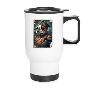 Carte à jouer Bulldog anglais - Tasse isotherme avec poignée - blanc - Devant