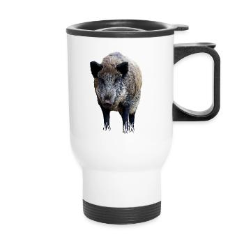 Wildschwein - Thermobecher mit Tragegriff - Weiß - Vorne