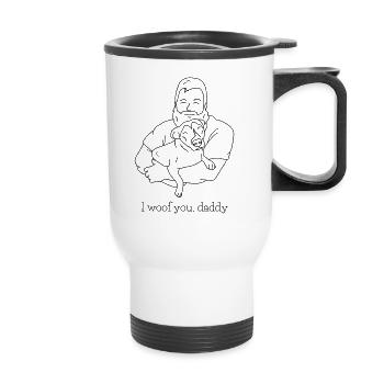 i woof you daddy - Thermal mug with handle - white - Front