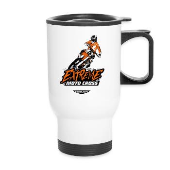 Moto Cross - Motocross - Supercross - Tasse isotherme avec poignée - blanc - Devant