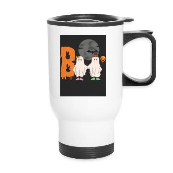 Halloween Boo - Thermobecher mit Tragegriff - Weiß - Vorne