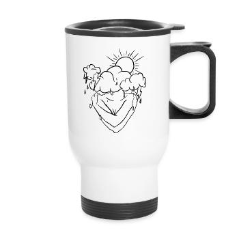 Tête de nuage - Tasse isotherme avec poignée - blanc - Devant
