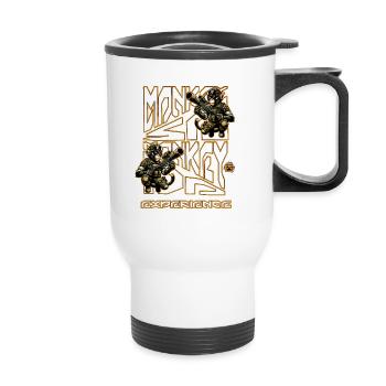 Monkey se monkey do pour acquérir de l’expérience de paintball - Tasse isotherme avec poignée - blanc - Devant