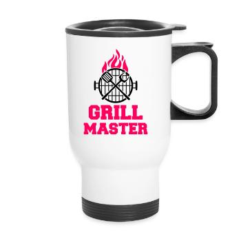 Maître du gril - Tasse isotherme avec poignée - blanc - Devant
