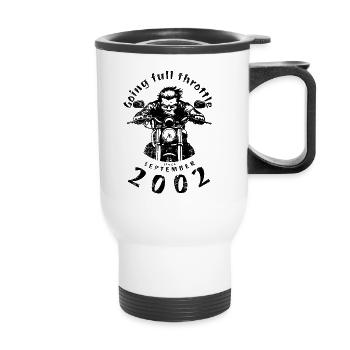 22. Geburtstag : à plein régime depuis 09/2002 - Tasse isotherme avec poignée - blanc - Devant