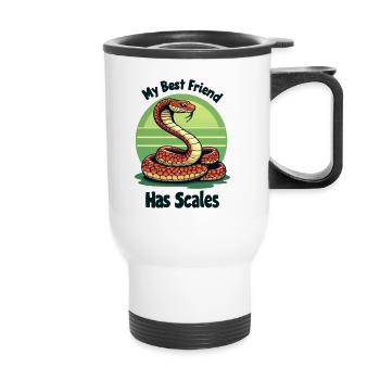 Mon meilleur ami a perdu un amoureux des serpents - Tasse isotherme avec poignée - blanc - Devant
