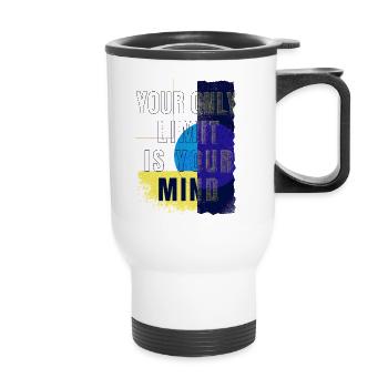 Your only limit is your Mind - Selbstvertrauen Mut - Thermobecher mit Tragegriff - Weiß - Vorne