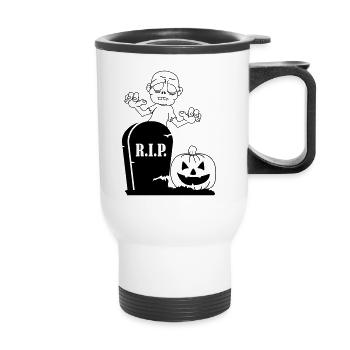Rip Pumpkin Zombie - Thermal mug with handle - white - Front