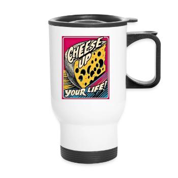 Cheese up your Life! - Thermobecher mit Tragegriff - Weiß - Vorne