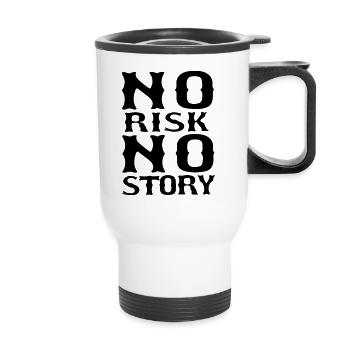 no risk no story - Thermal mug with handle - white - Front