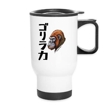 Force de gorille d’inspiration japonaise - Tasse isotherme avec poignée - blanc - Devant