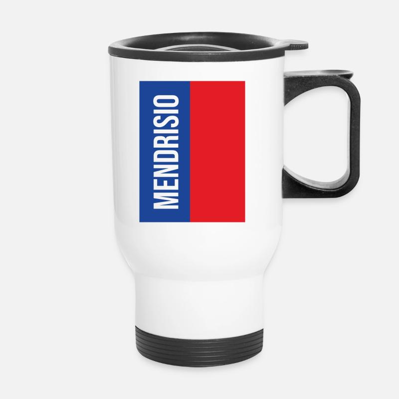 Mendrisio Blue Red Vertical - Thermal mug with handle - white