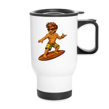 Surfer Hawaiian style - Thermal mug with handle - white - Front