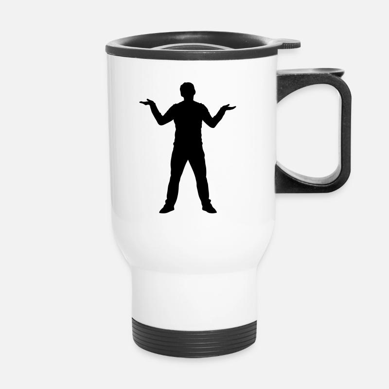Man - Stupidity - Thermal mug with handle - white
