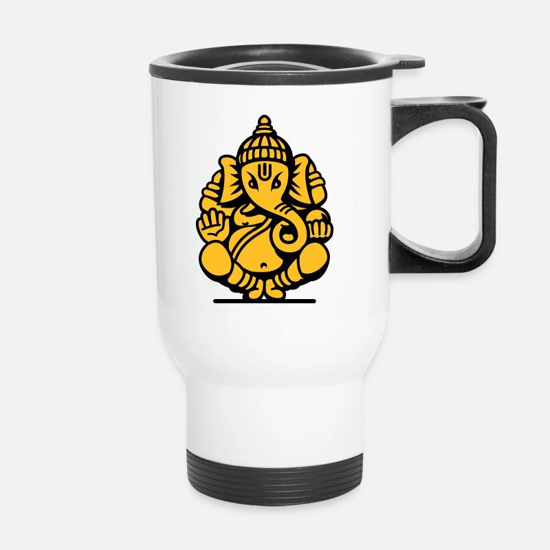 Ganesha Elephant No.04.2_2c - Tasse isotherme avec poignée - blanc
