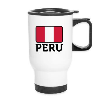 National Flag of Peru - Thermal mug with handle - white - Front