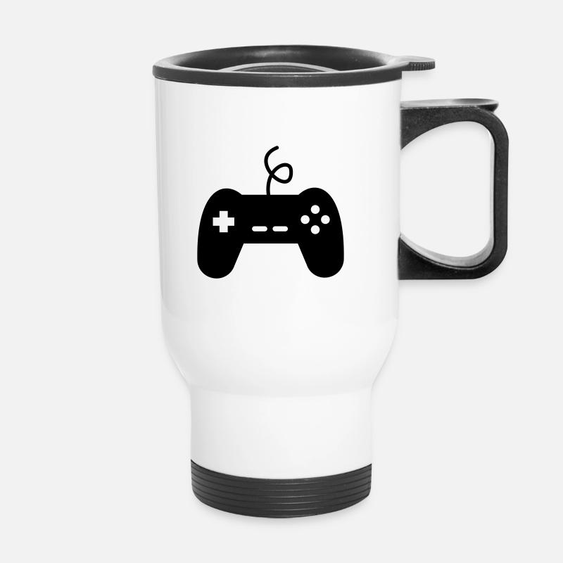 Geek Gamer Video Game Console Controller - Thermal mug with handle - white