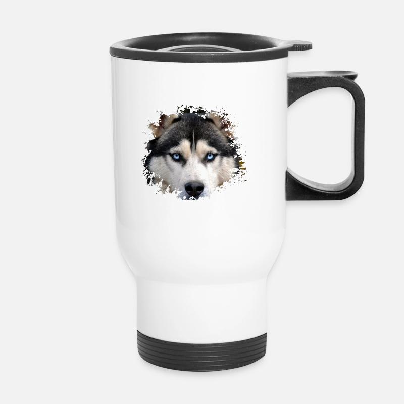Husky - Thermal mug with handle - white