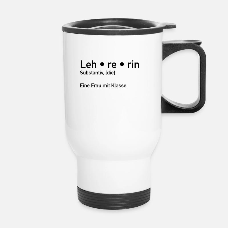 Lehrerin - Thermobecher mit Tragegriff - Weiß