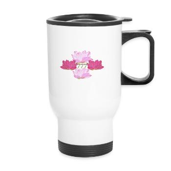 Spiritual Lotus 777 Angel number - Thermal mug with handle - white - Front