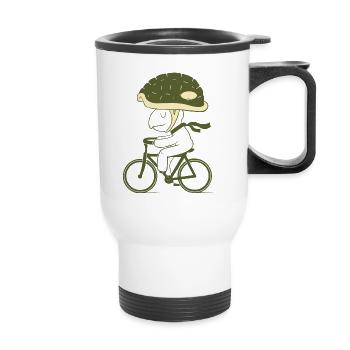 bicycle tour - Thermal mug with handle - white - Front