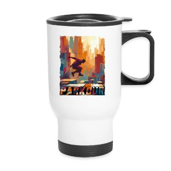 Parkour - Thermal mug with handle - white - Front