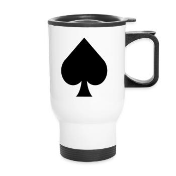 Icône de pique / jeu de cartes / poker / skat / icône - Tasse isotherme avec poignée - blanc - Devant