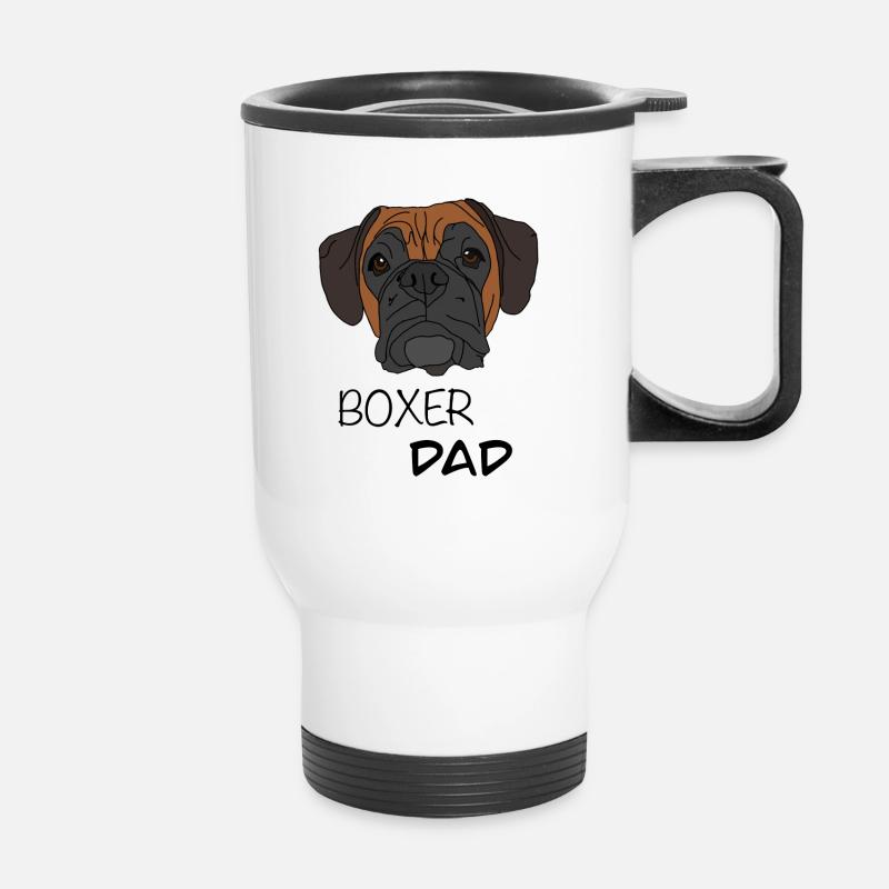 Boxer Dad Boxer Dog Design - Thermal mug with handle - white