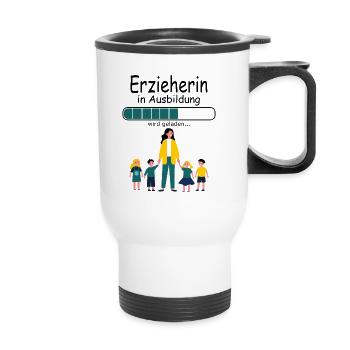 Erzieherin in Ausbildung Geschenk - Thermobecher mit Tragegriff - Weiß - Vorne