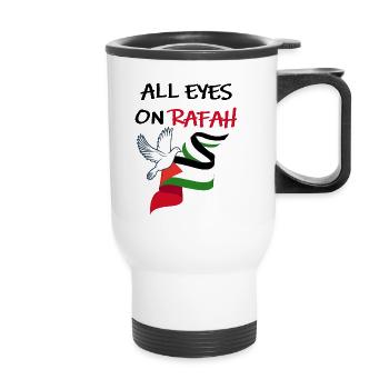 All Eyes on Rafah Dove of Peace - Thermal mug with handle - white - Front
