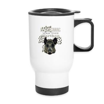 Au début était le phacochère. - Tasse isotherme avec poignée - blanc - Devant