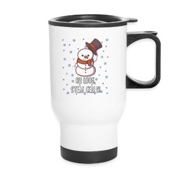 Christmas biology teacher student snowman - Thermal mug with handle - white - Front