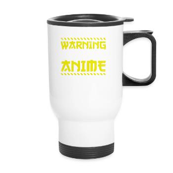 Warning can start talking spontaneously - Thermal mug with handle - white - Front