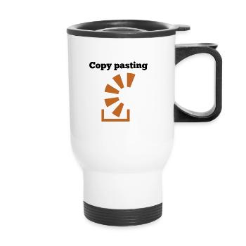 Copy Pasting Programming Coder Software Developer - Thermobecher mit Tragegriff - Weiß - Vorne