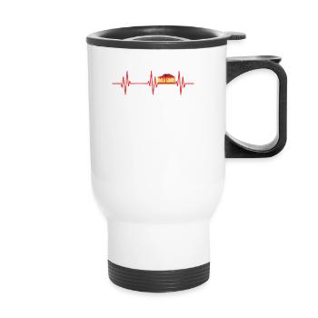 Heartbeat Cake For Bakers Or Baking Fans - Thermal mug with handle - white - Front