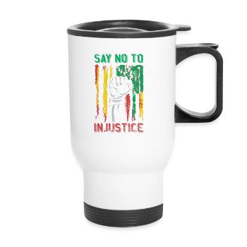 Lean injustice for the proud - Thermal mug with handle - white - Front