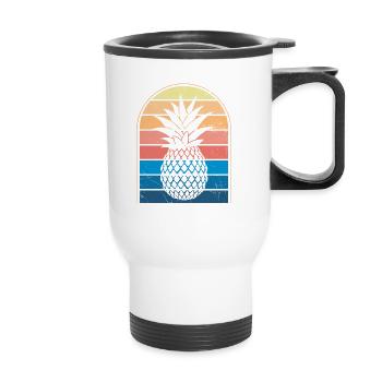 Ananas-retro-design Für Strandliebhaber Ananas - Thermobecher mit Tragegriff - Weiß - Vorne
