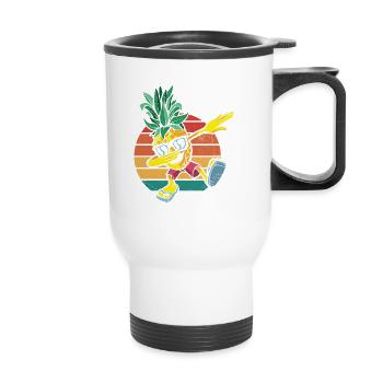 Dabbing Pineapple Lunettes de soleil Design pour le - Tasse isotherme avec poignée - blanc - Devant