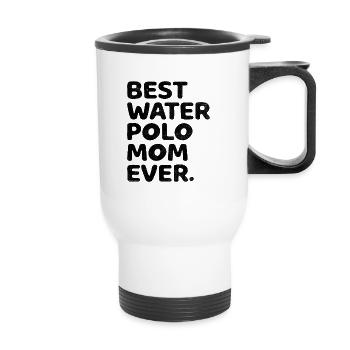 Beste Wasserball-Mutter aller Zeiten Aquatic Polo Spielerin Mothe - Thermobecher mit Tragegriff - Weiß - Vorne