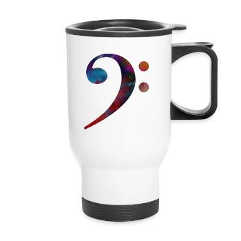 bass clef #bassclef #music - Thermal mug with handle - white - Front