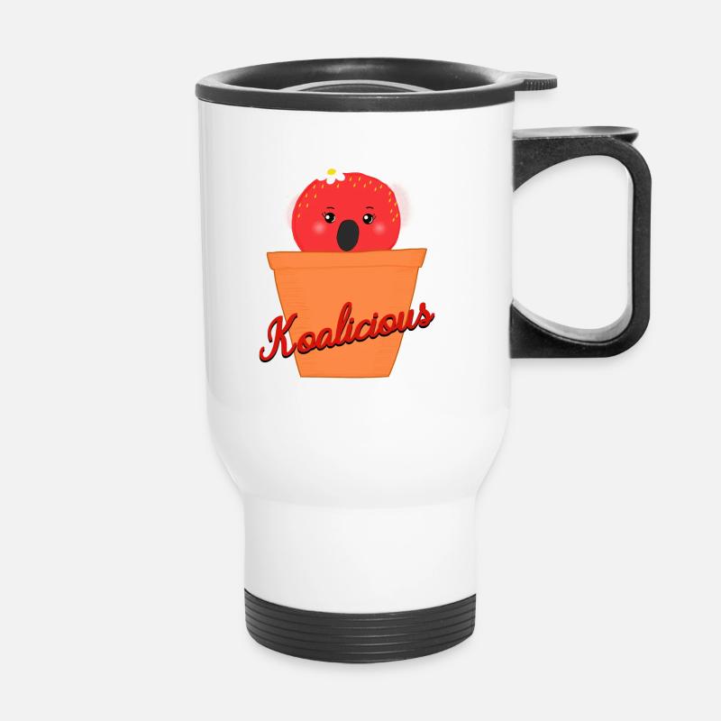 strawberry koala Schrift - Thermobecher mit Tragegriff - Weiß