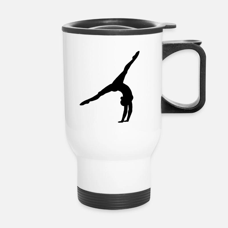 Wheelstroke Handstand Ballerina Design Gift - Thermal mug with handle - white