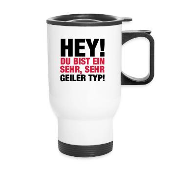 Sehr, sehr geiler Typ! - Thermobecher mit Tragegriff - Weiß - Vorne