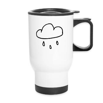 Regen - Thermobecher mit Tragegriff - Weiß - Vorne