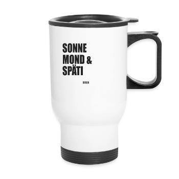 Sonne, Mond und Späti - Thermobecher mit Tragegriff - Weiß - Vorne