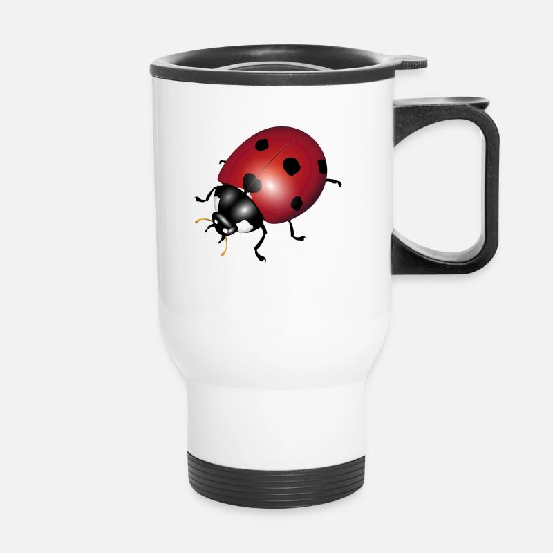 ladybugs - Thermal mug with handle - white